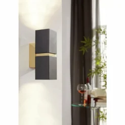 Lampes Dorées-Luminaires Eglo Applique murale Eglo PASSA LED Or, Noir, 2 lumières