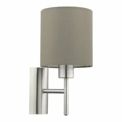Lampes En Tissu-Luminaires Eglo Applique murale Eglo PASTERI Nickel mat, 1 lumière