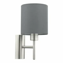 Lampes En Tissu-Luminaires Eglo Applique murale Eglo PASTERI Nickel mat, 1 lumière