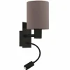 Lampes En Tissu-Luminaires Eglo Applique murale Eglo PASTERI LED Noir, 2 lumières
