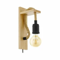 Lampes Vintages & Rétros-Luminaires Eglo Applique murale EGLO RAMPSIDE Brun, Noir, 1 lumière