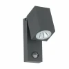 Luminaires Eglo Applique murale Eglo SAKEDA LED Anthracite, 1 lumière, Détecteur de mouvement