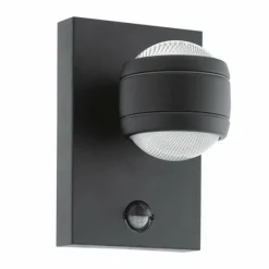 Luminaires Eglo Applique murale Eglo SESIMBA 1 LED Noir, 2 lumières, Détecteur de mouvement