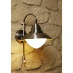 Luminaires Eglo Applique murale Eglo SIDNEY Acier inoxydable, Détecteur de mouvement