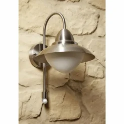 Luminaires Eglo Applique murale Eglo SIDNEY Acier inoxydable, Détecteur de mouvement