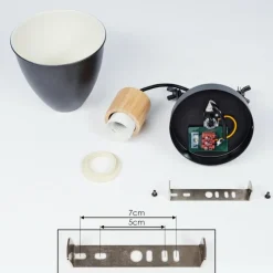 hofstein Applique murale Elm Anthracite, Bois clair, 1 lumière