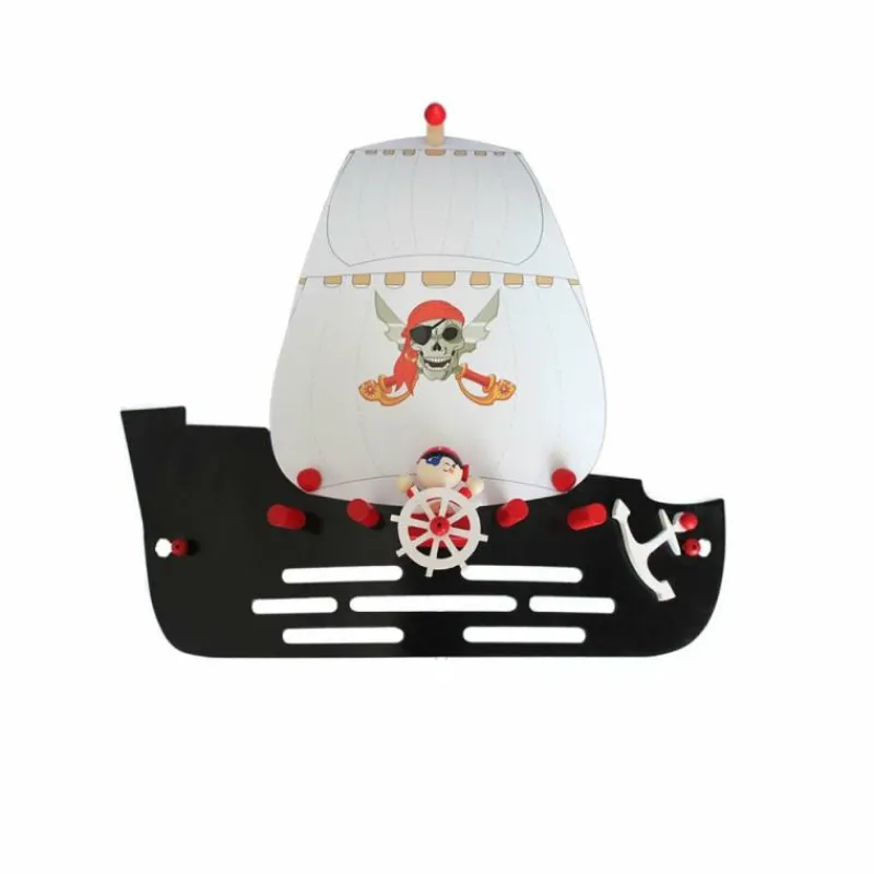 Lampes En Bois-Luminaires Elobra Applique murale Elobra PIRATENSCHIFF Noir, 1 lumière