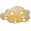 Lampes En Bois-Luminaires Elobra Applique murale Elobra STERNENWOLKE Bois clair, 5 lumières