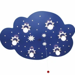 Lampes En Bois-Luminaires Elobra Applique murale Elobra STERNENWOLKE Bleu, 6 lumières