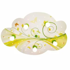 Lampes En Bois-Luminaires Elobra Applique murale Elobra WOLKE BLUME-PHANTASIE Jaune, Vert, 5 lumières