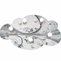 Lampes En Bois-Luminaires Elobra Applique murale Elobra WOLKE BLUME-PHANTASIE Argenté, Blanc, 5 lumières