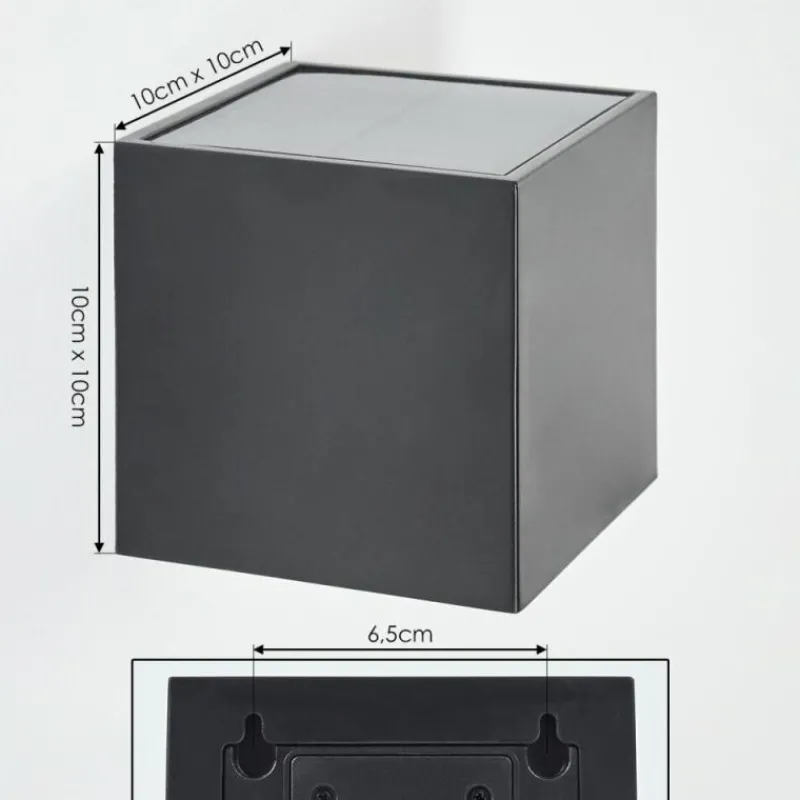 hofstein Applique murale extérieure solaire Lapeer LED Noir, 1 lumière