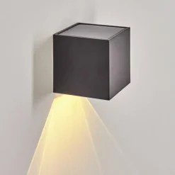 hofstein Applique murale extérieure solaire Lapeer LED Noir, 1 lumière