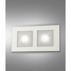 Luminaires Fabas Luce Applique murale Fabas Luce Formia LED Blanc, 2 lumières