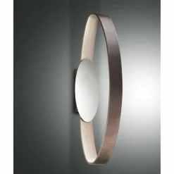 Luminaires Fabas Luce Applique murale Fabas Luce Gaby LED Brun, Chrome, 1 lumière* Éclairage Led