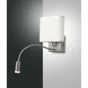 Lampes En Tissu-Luminaires Fabas Luce Applique murale Fabas Luce Vietri LED Nickel mat, 2 lumières