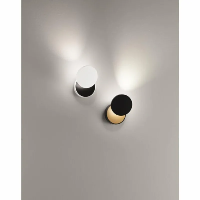 Lampes Dorées-Luminaires Fabas Luce Applique murale Fabas Luce Ara LED Or, Noir, 1 lumière