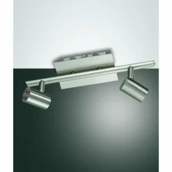 Luminaires Fabas Luce Applique murale Fabas Luce Tucson Nickel mat, 2 lumières* Spots Et Projecteurs
