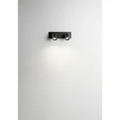 Luminaires Fabas Luce Applique murale Fabas Luce Modo Noir, 2 lumières* Spots Et Projecteurs