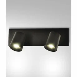 Luminaires Fabas Luce Applique murale Fabas Luce Modo Noir, 2 lumières* Spots Et Projecteurs
