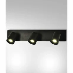 Luminaires Fabas Luce Applique murale Fabas Luce Modo Noir, 3 lumières* Spots Et Projecteurs