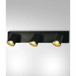 Luminaires Fabas Luce Applique murale Fabas Luce Modo Noir, 3 lumières* Spots Et Projecteurs