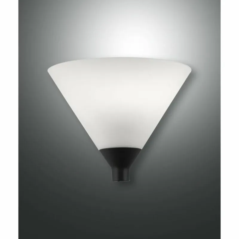 Luminaires Fabas Luce Applique murale Fabas Luce Vincent Noir, 1 lumière