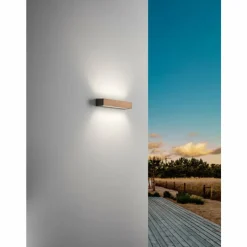 Lampes En Bois-Luminaires Fabas Luce Applique murale Fabas Luce Hazel LED Bois foncé, Noir, 1 lumière