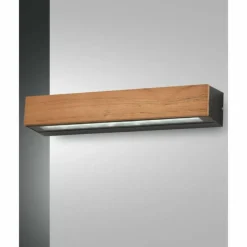 Lampes En Bois-Luminaires Fabas Luce Applique murale Fabas Luce Hazel LED Bois foncé, Noir, 1 lumière