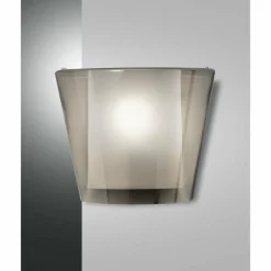 Suspension Verre Fumé-Luminaires Fabas Luce Applique murale Fabas Luce Viki Blanc, 1 lumière