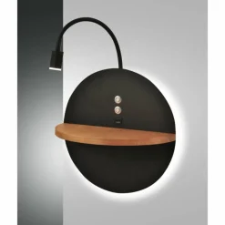 Lampes En Bois-Luminaires Fabas Luce Applique murale Fabas Luce Dual LED Écru, Noir, 2 lumières