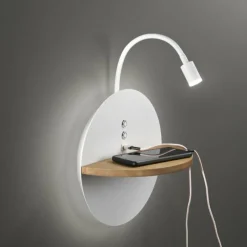 Lampes En Bois-Luminaires Fabas Luce Applique murale Fabas Luce Dual LED Écru, Blanc, 2 lumières