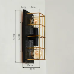 Lampes Dorées-hofstein Applique murale Fevaag Or, Noir, 2 lumières