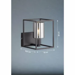 Suspension Verre Fumé-Luminaires Fischer & Honsel Applique murale Fischer & Honsel Iska Noir, 1 lumière