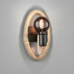 Style Boho-Chic-Luminaires Fischer & Honsel Applique murale Fischer & Honsel Yara Écru, Noir, 1 lumière