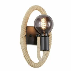 Style Boho-Chic-Luminaires Fischer & Honsel Applique murale Fischer & Honsel Yara Écru, Noir, 1 lumière