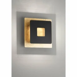 Lampes Dorées-Luminaires Fischer & Honsel Applique murale Fischer & Honsel Hennes LED Or, Noir, 1 lumière