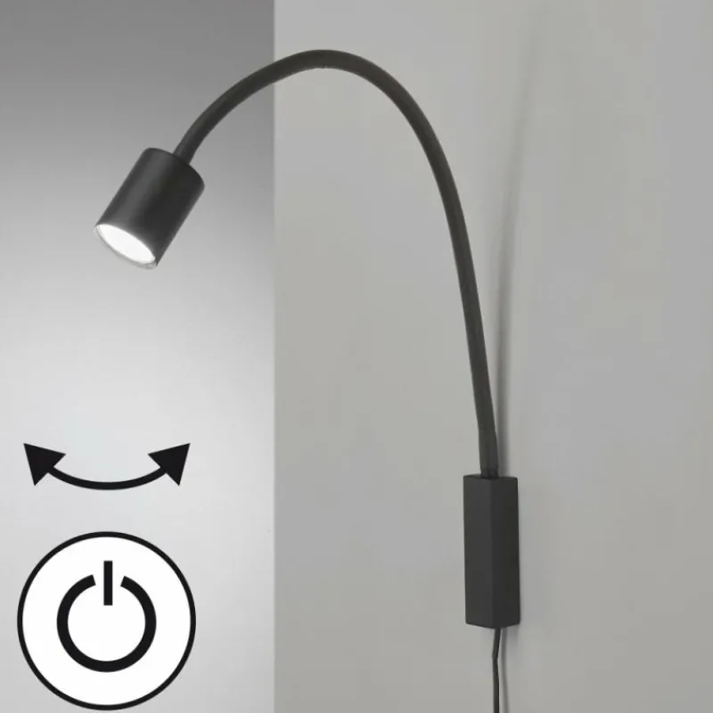 Luminaires Fischer & Honsel Applique murale Fischer & Honsel Justi LED Noir, 1 lumière* Éclairage Led