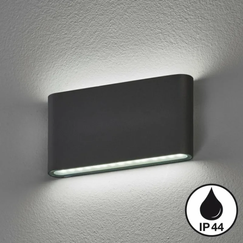 Luminaires Fischer & Honsel Applique murale Fischer & Honsel Scone LED Noir, 2 lumières