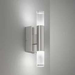 Luminaires Fischer & Honsel Applique murale Fischer-Honsel Nyra LED Nickel mat, 2 lumières* Appliques