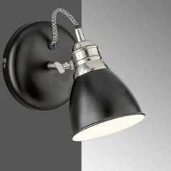 Luminaires Fischer & Honsel Applique murale Fischer-Honsel Wales Noir, 1 lumière* Appliques