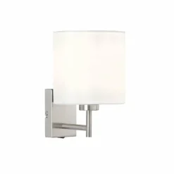 Lampes En Tissu-Luminaires Fischer & Honsel Applique murale Fischer-Honsel Dreamer Nickel mat, 1 lumière