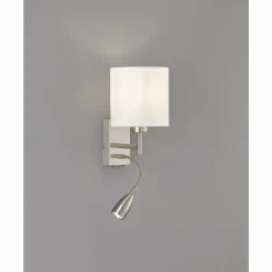 Lampes En Tissu-Luminaires Fischer & Honsel Applique murale Fischer-Honsel Dreamer Nickel mat, 1 lumière