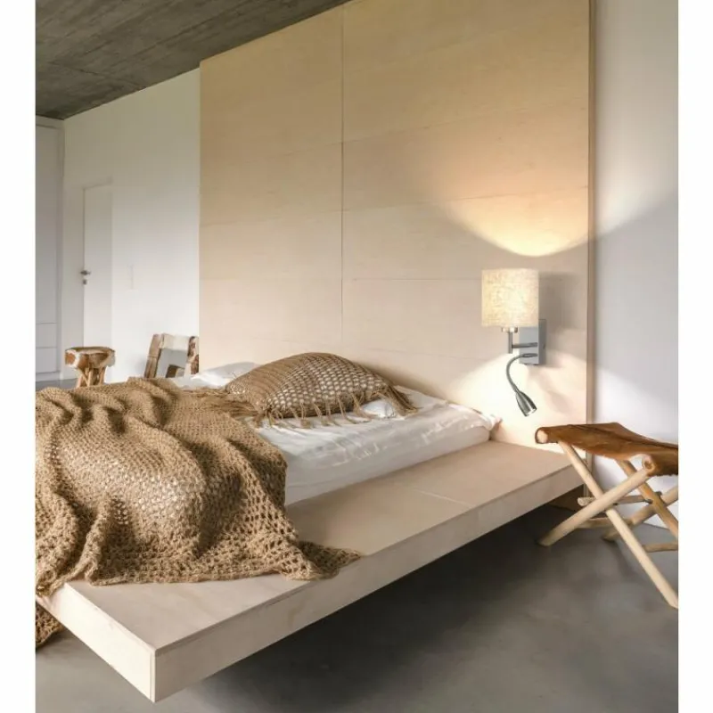 Lampes En Tissu-Luminaires Fischer & Honsel Applique murale Fischer-Honsel Dreamer Nickel mat, 1 lumière