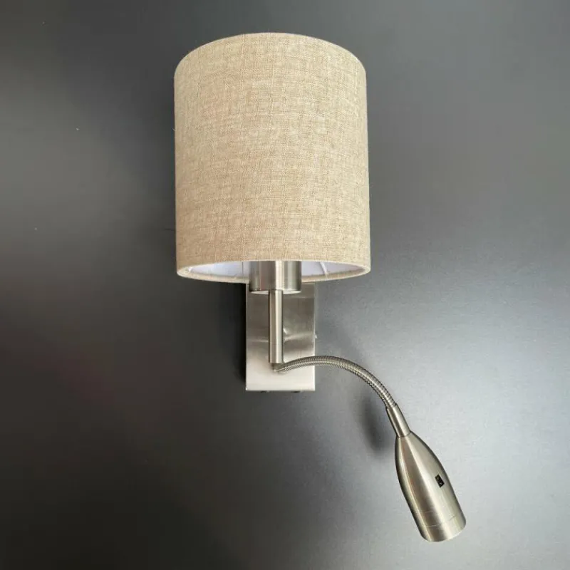 Lampes En Tissu-Luminaires Fischer & Honsel Applique murale Fischer-Honsel Dreamer Nickel mat, 1 lumière