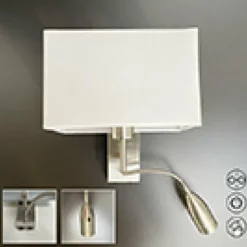 Lampes En Tissu-Luminaires Fischer & Honsel Applique murale Fischer-Honsel Dream Nickel mat, 1 lumière