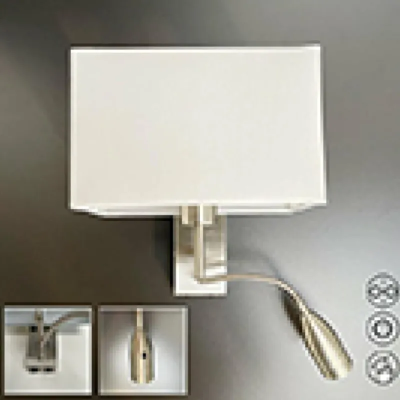Lampes En Tissu-Luminaires Fischer & Honsel Applique murale Fischer-Honsel Dream Nickel mat, 1 lumière