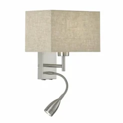 Lampes En Tissu-Luminaires Fischer & Honsel Applique murale Fischer-Honsel Dream Nickel mat, 1 lumière