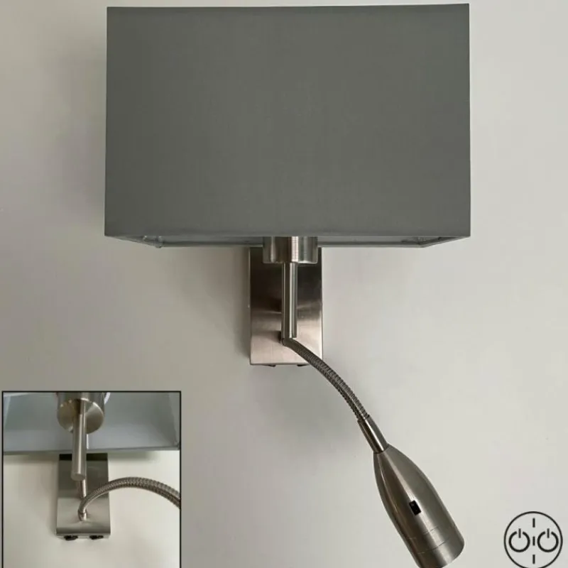 Lampes En Tissu-Luminaires Fischer & Honsel Applique murale Fischer-Honsel Dream Nickel mat, 1 lumière