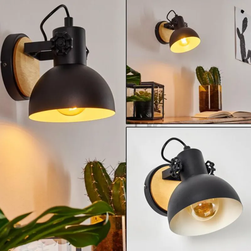 Luminaires Scandinaves-hofstein Applique murale Flagstaff Bois clair, Noir, 1 lumière